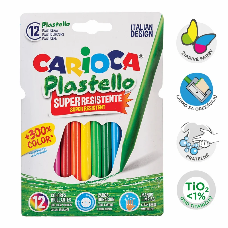 Plastične voščenke Carioca Plastello - 12 kosov