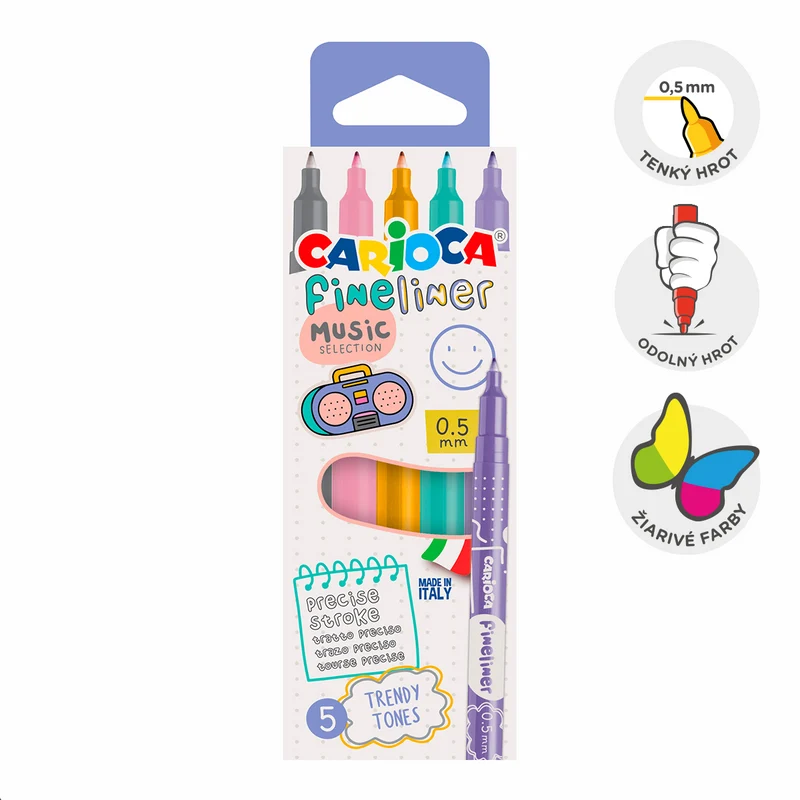Carioca Fineliner 0,5 mm, mešane barve