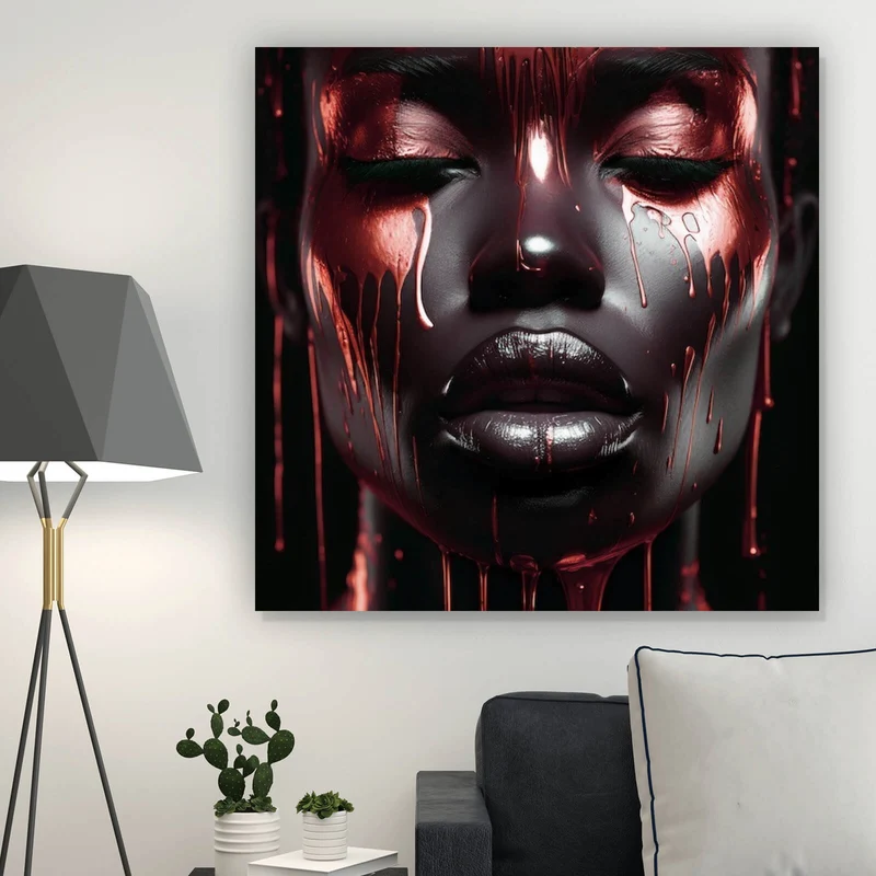 Aluminiumbild African Red Woman Quadrat