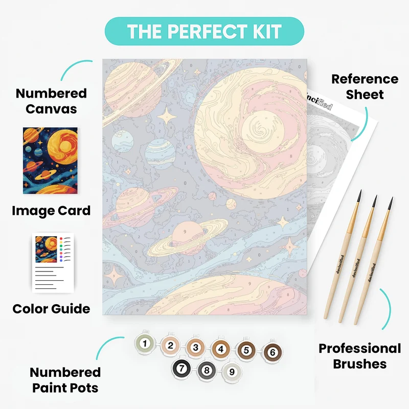 Colorful Solar System - Paint by Numbers Kit