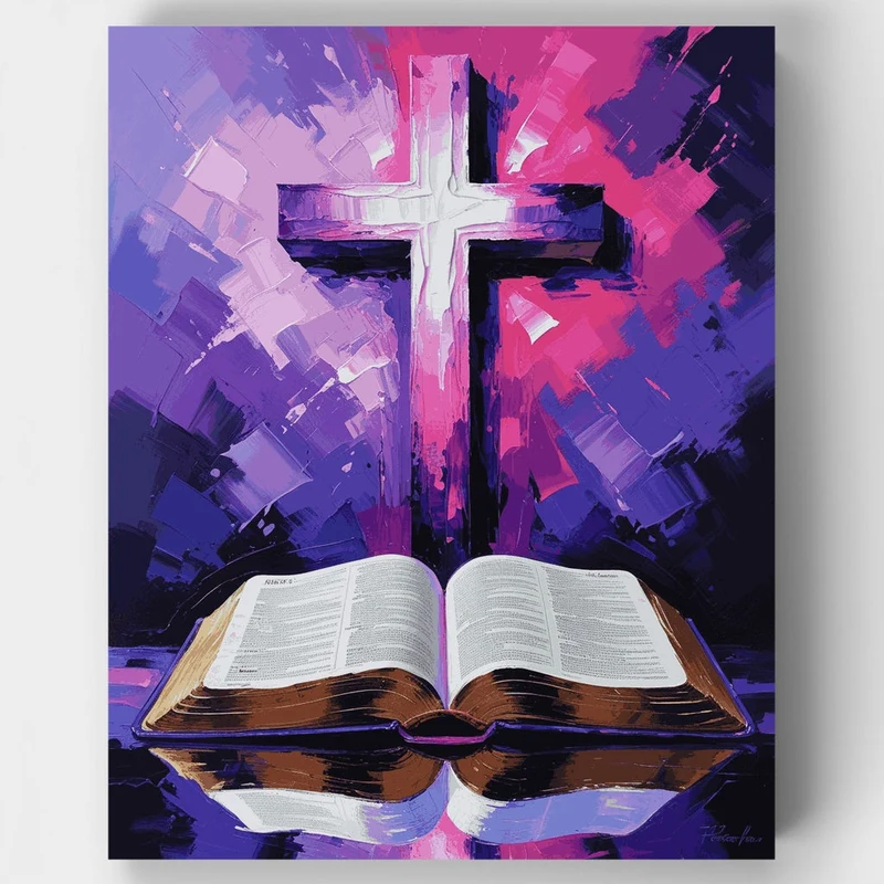 Cross and Bible - Paint by Numbers Kit