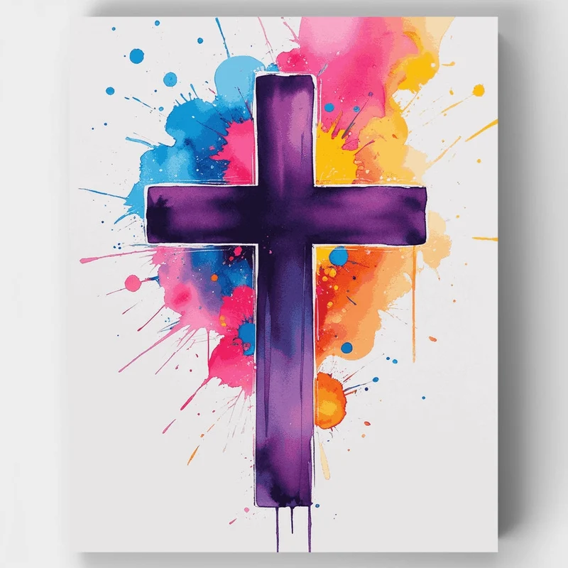 Vibrant Cross - Paint by Numbers Kit