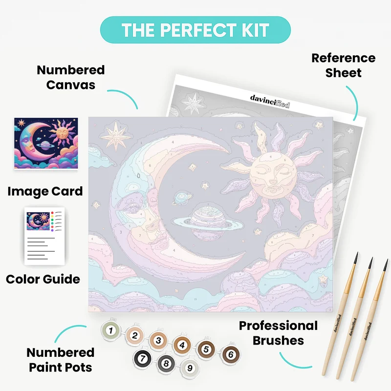 Celestial Sun and Moon Dance - Paint by Numbers Kit