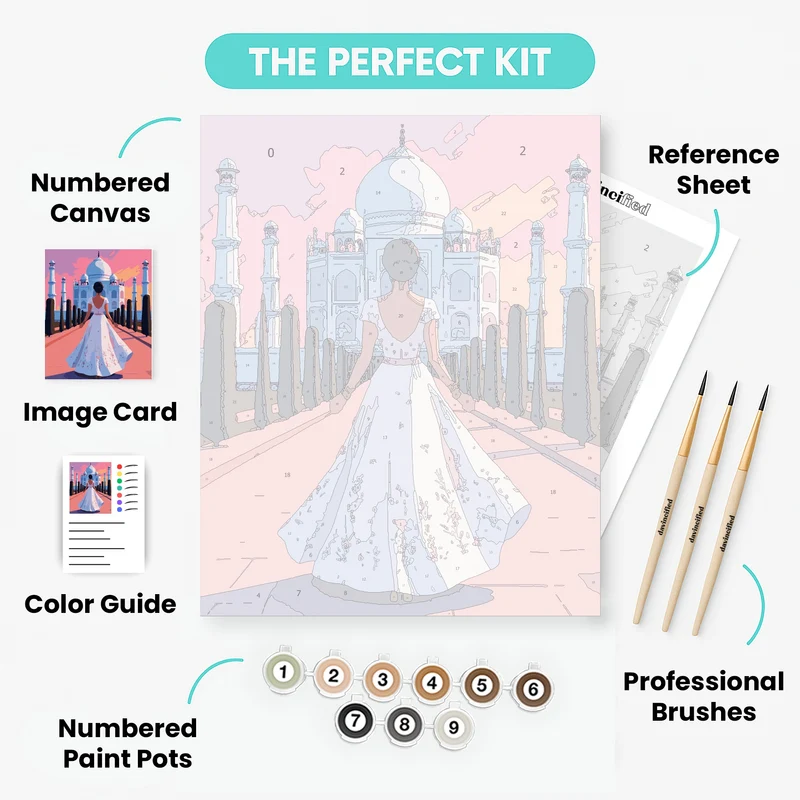 Taj Mahal Elegance - Paint by Numbers Kit
