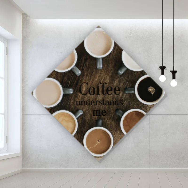 Spannrahmenbild Verschiedene Kaffeesorten auf einem Tablett serviert Raute