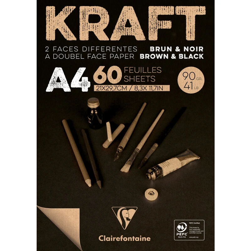 Clairefontaine Kraftpapier-Block geleimt