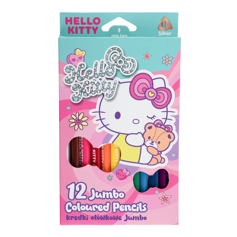 Colorino Buntstifte dreikantig JUMBO, Hello Kitty, 12 Farben