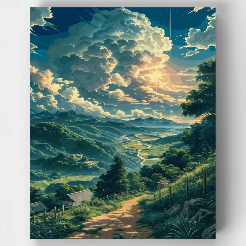 "Pastoral Promenade: Embrace the Beauty of Country Roads by LofiArtLoft"