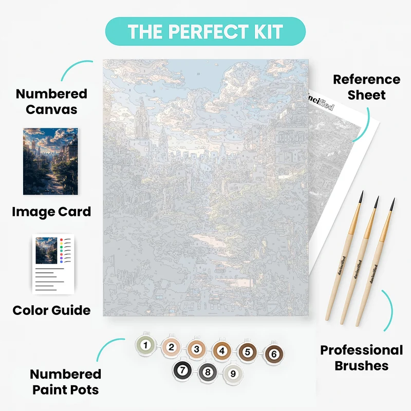 "Crane by the Cherry Blossoms" Paint by Numbers Kit