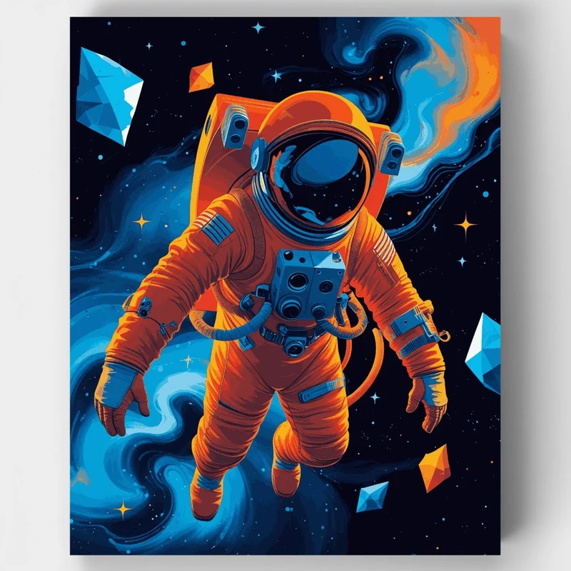 Cosmic Voyager in Nebula - Paint by Numbers Kit