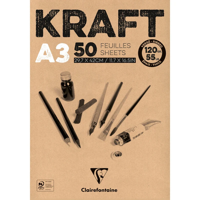Clairefontaine Kraftpapier-Block geleimt