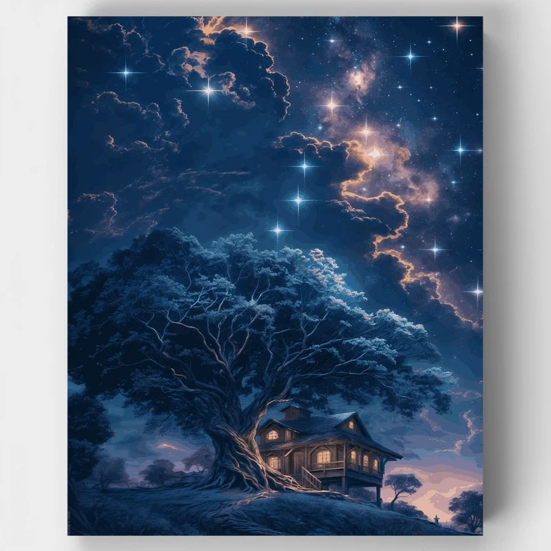 "Under Starry Skies: A Cozy Night Retreat by LofiArtLoft"