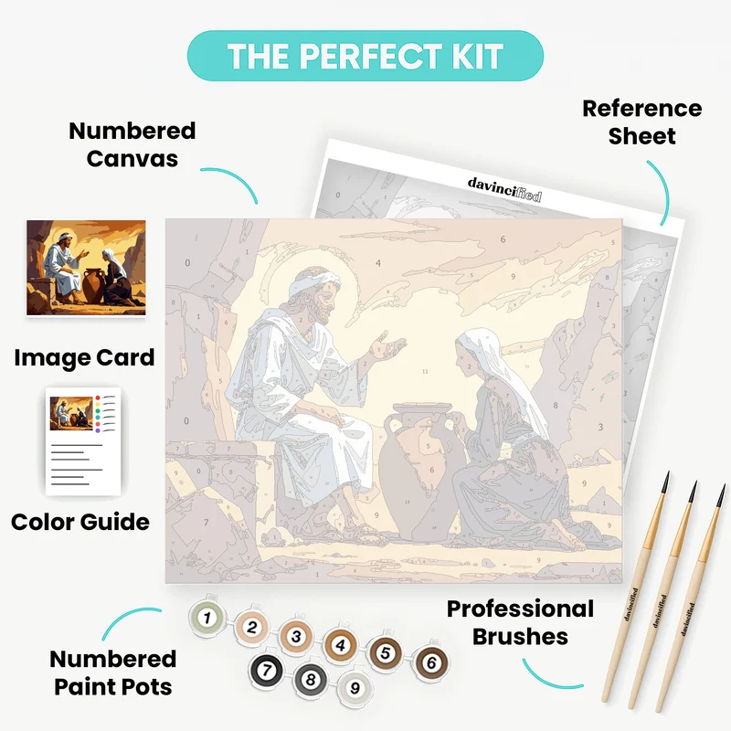 Jesus and the Woman at the Well - Paint by Numbers Kit