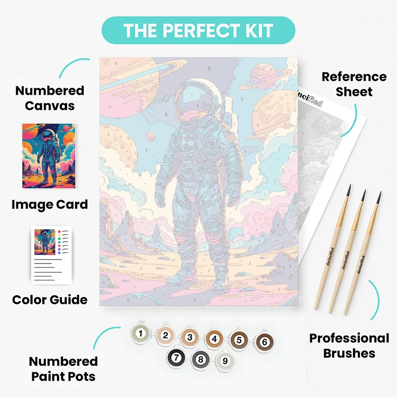 Cosmic Explorer on Alien Planet - Paint by Numbers Kit