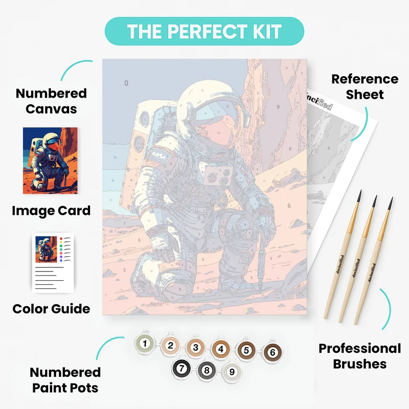 Mars Astronaut Exploration - Paint by Numbers Kit