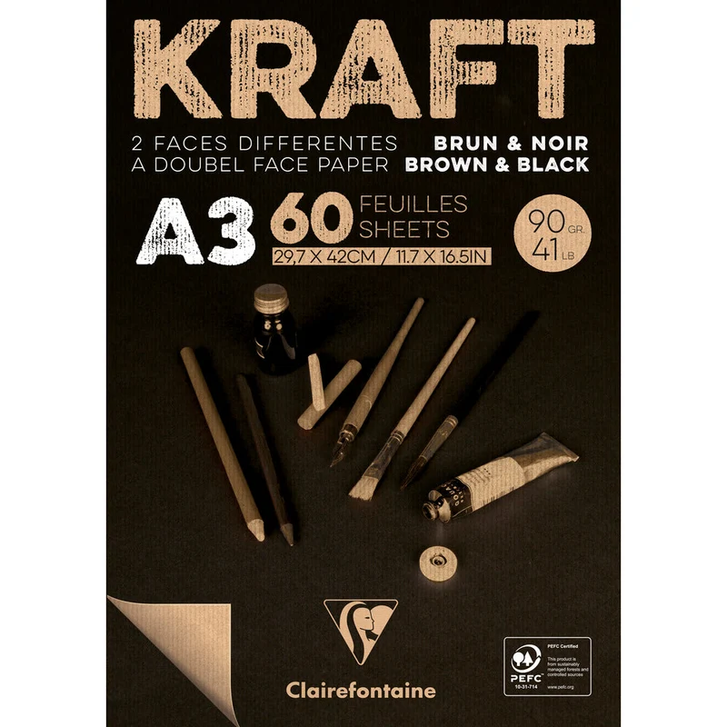 Clairefontaine lepljen kraft blok