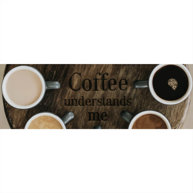 Aluminiumbild Verschiedene Kaffeesorten auf einem Tablett serviert Panorama