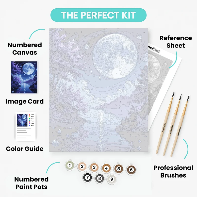 Mystical Moonlit Lake - Paint by Numbers Kit