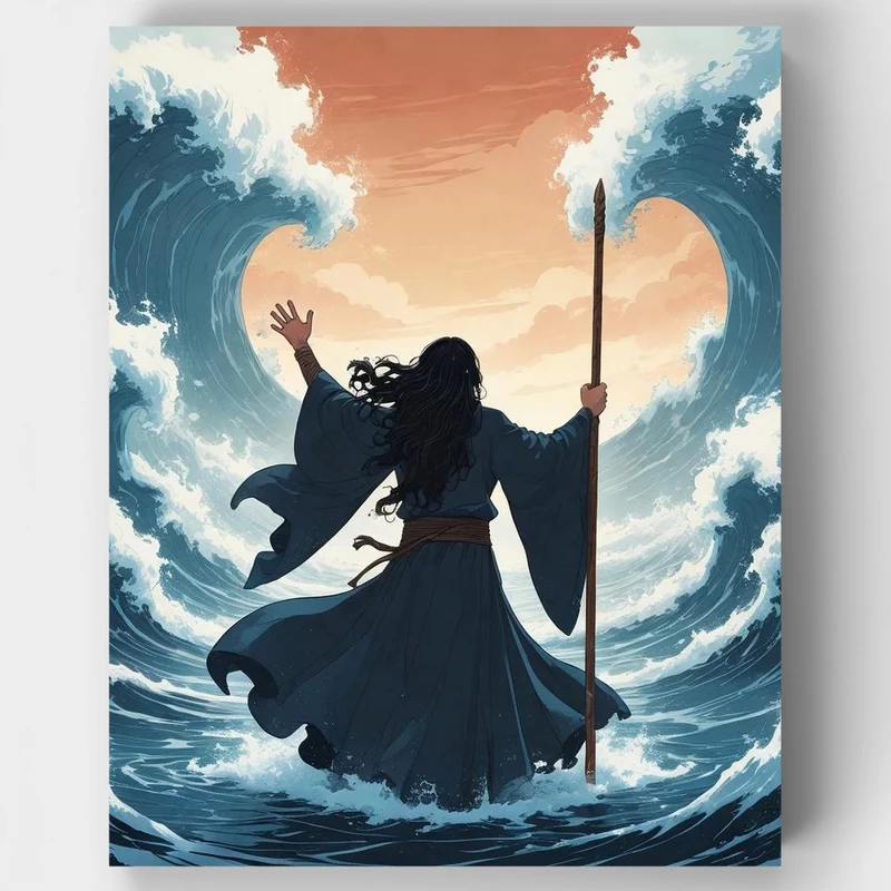 Moses Parting the Sea - Paint by Numbers Kit