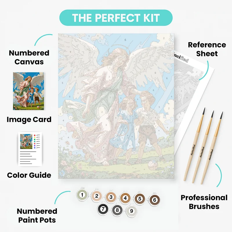 Guardian Angel with Children - Paint by Numbers Kit