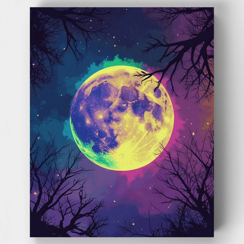 Neon Moonlight Fantasy - Paint by Numbers Kit