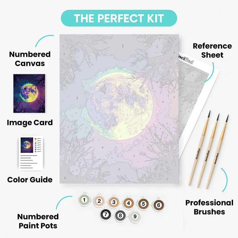 Neon Moonlight Fantasy - Paint by Numbers Kit