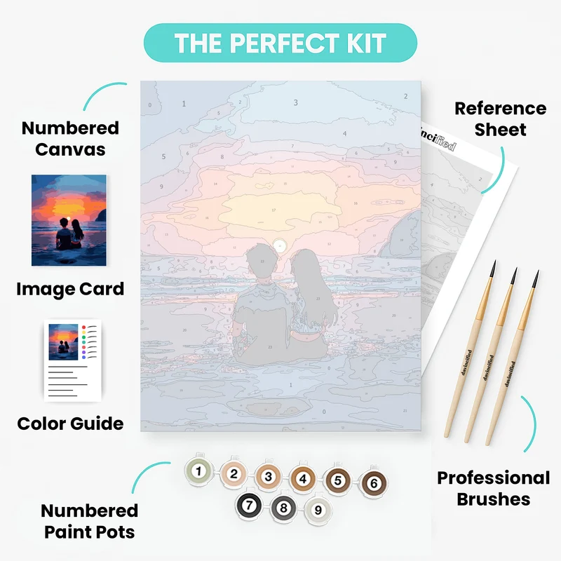 Sunset Beach Couple - Paint by Numbers Kit