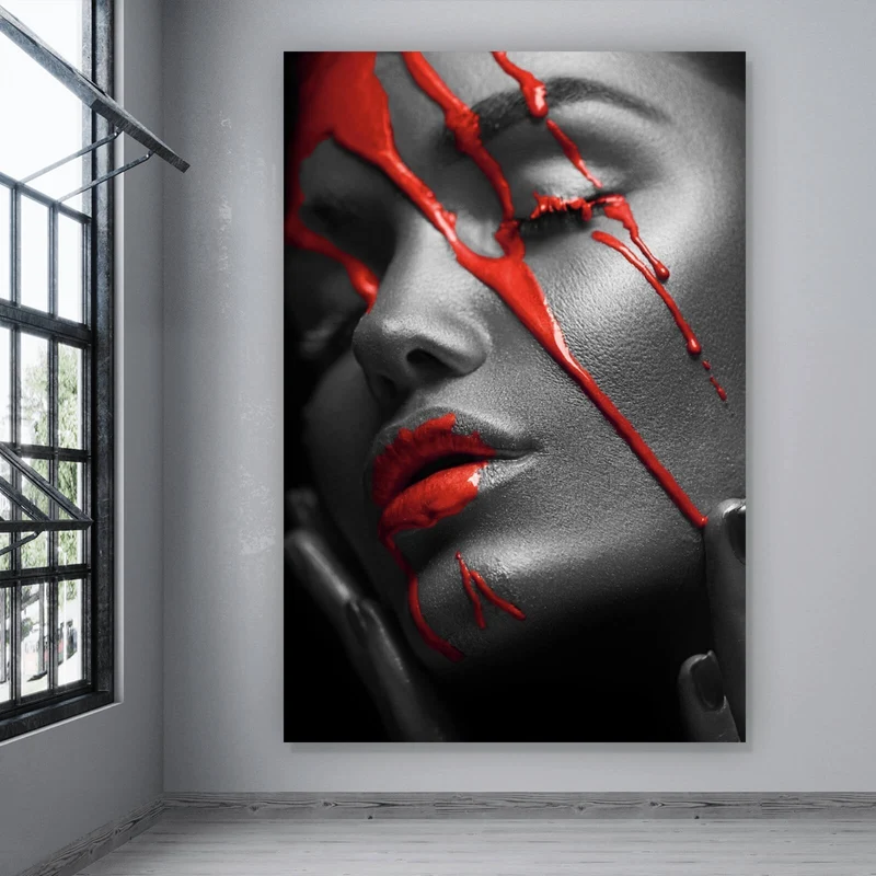 Spannrahmenbild Red Face Hochformat