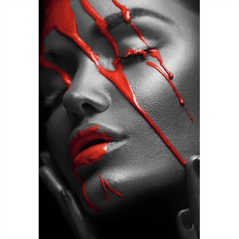 Spannrahmenbild Red Face Hochformat