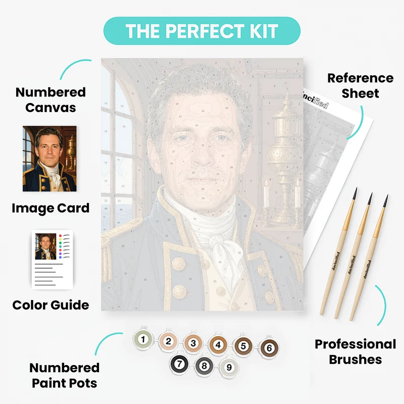 18th Century Naval Commander - Custom Paint by Numbers Kit