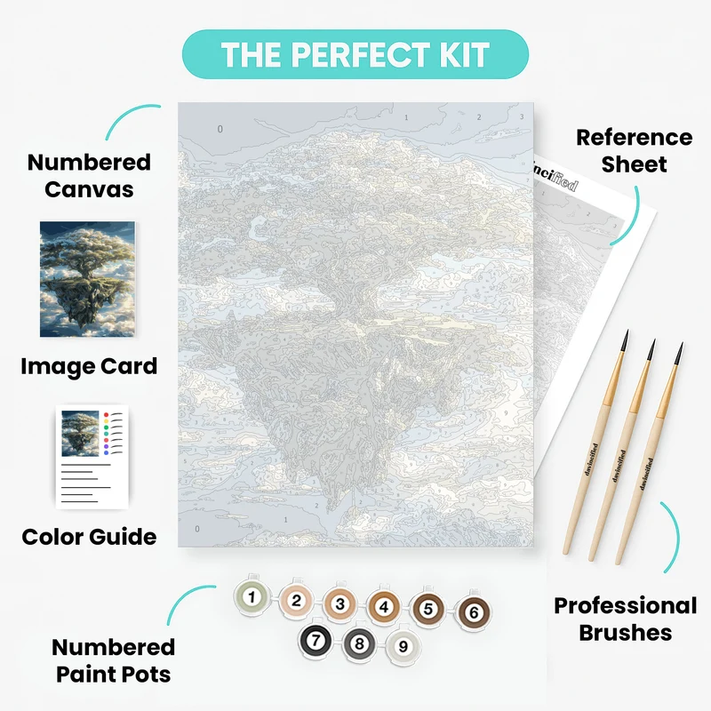 Floating Island Tree - Paint by Numbers Kit