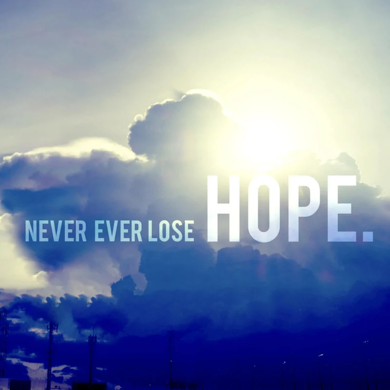 Acrylglasbild Never Lose Hope Quadrat