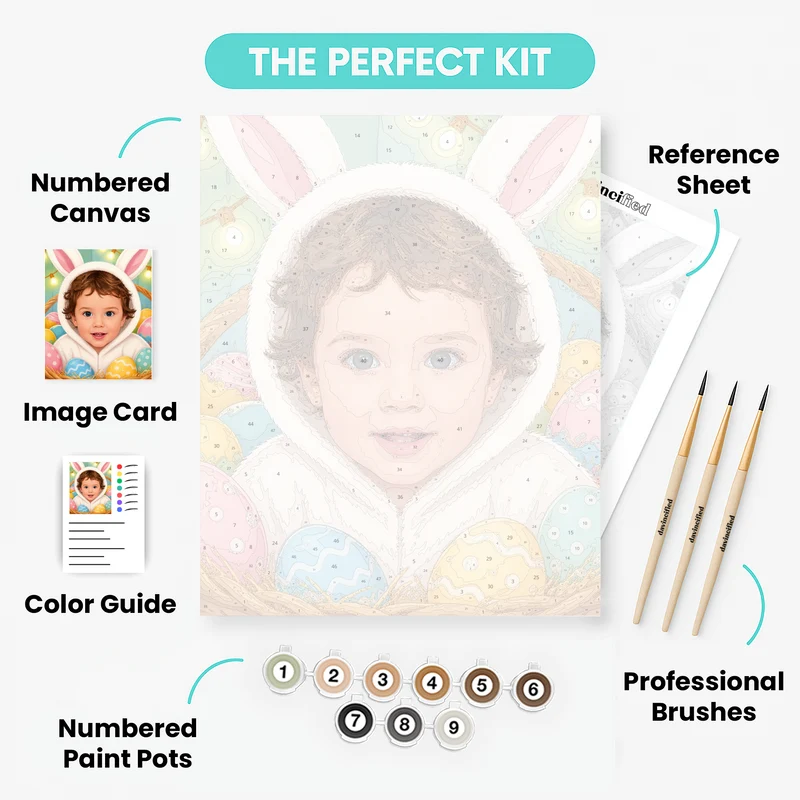 Easter Bunny Baby - Custom Paint by Numbers Kit