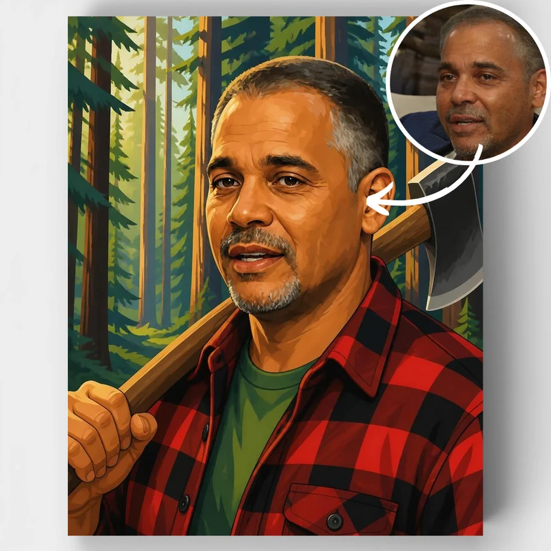 Lumberjack in the Forest - Custom Paint by Numbers Kit