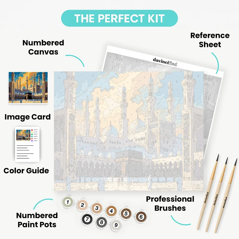 Majestic Kaaba at Mecca - Paint by Numbers Kit