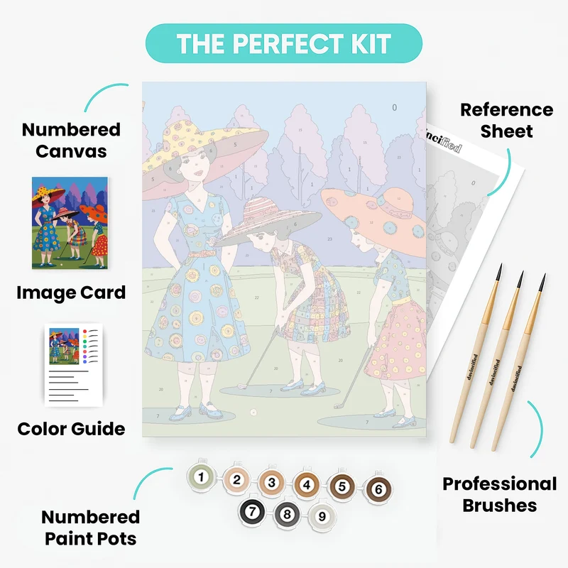 Vintage Ladies Golf - Paint by Numbers Kit
