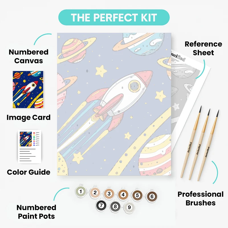 Cosmic Rocket Adventure - Paint by Numbers Kit