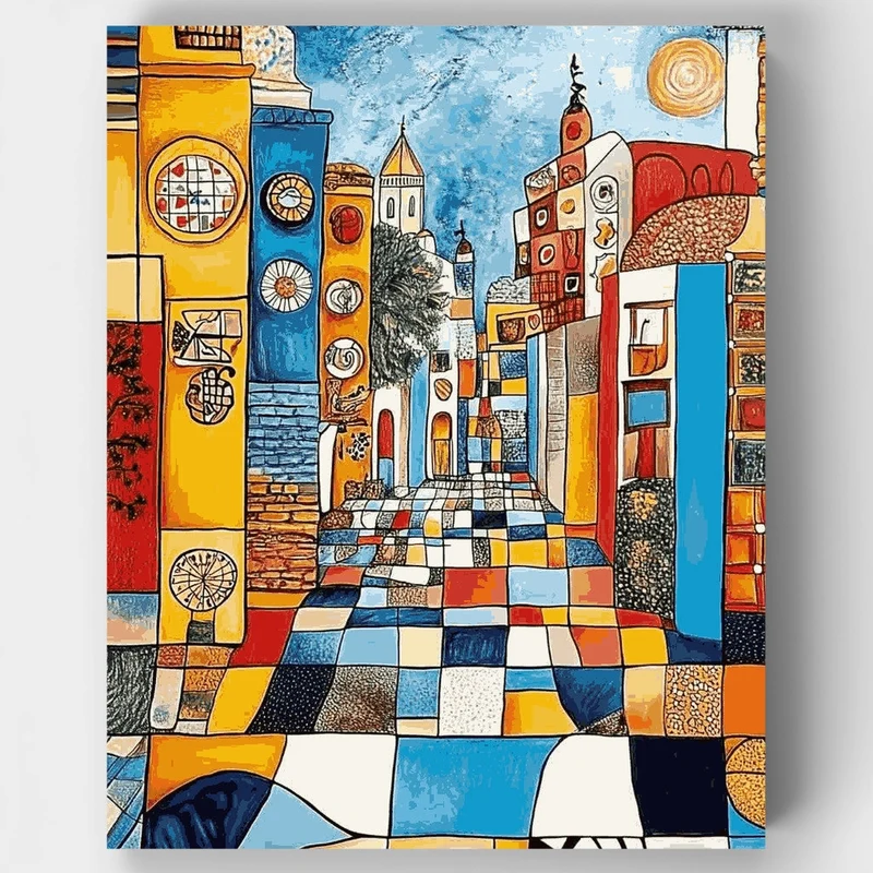 Colorful Mediterranean Street - Paint by Numbers Kit