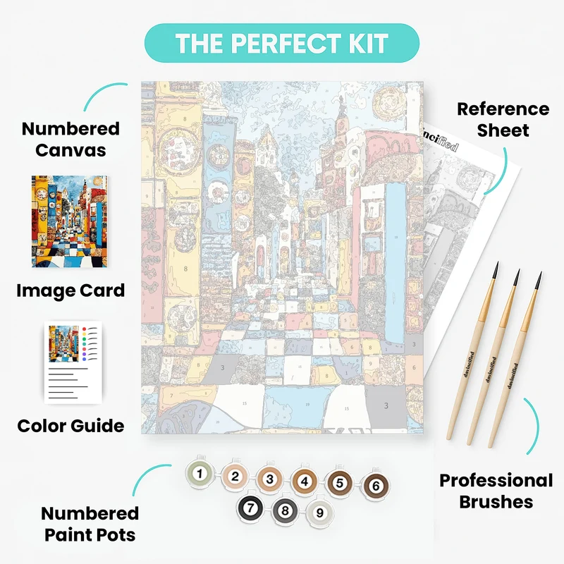 Colorful Mediterranean Street - Paint by Numbers Kit