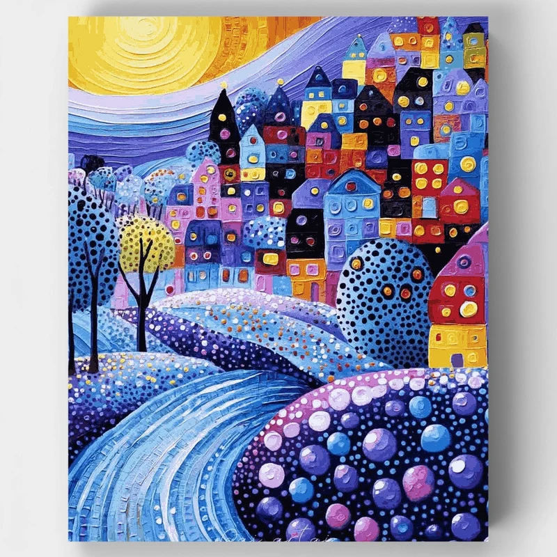 Whimsical Winter City - Paint by Numbers Kit