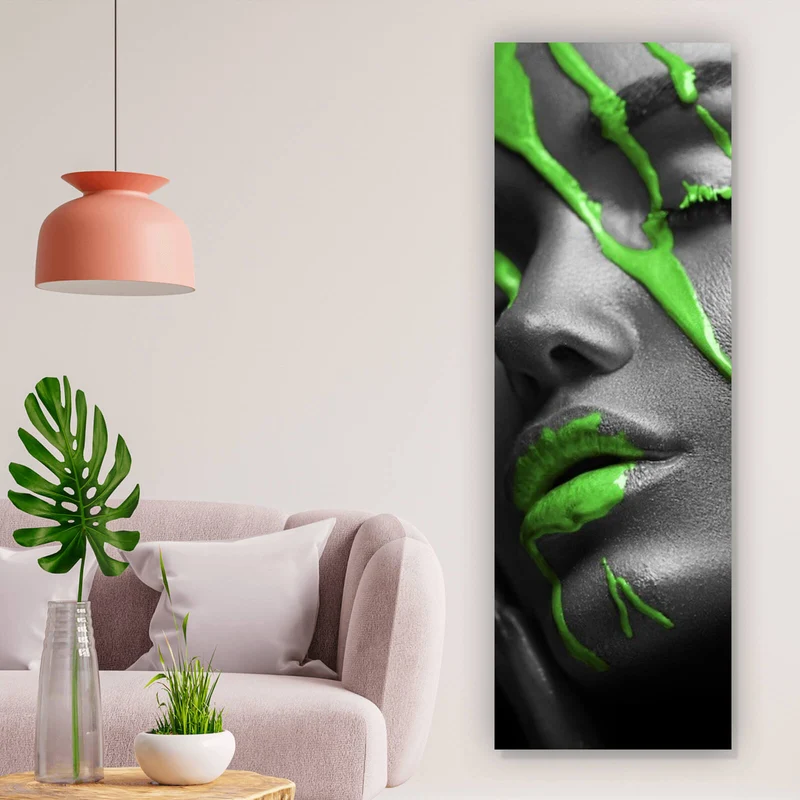 Leinwandbild Green Lips Panorama Hoch