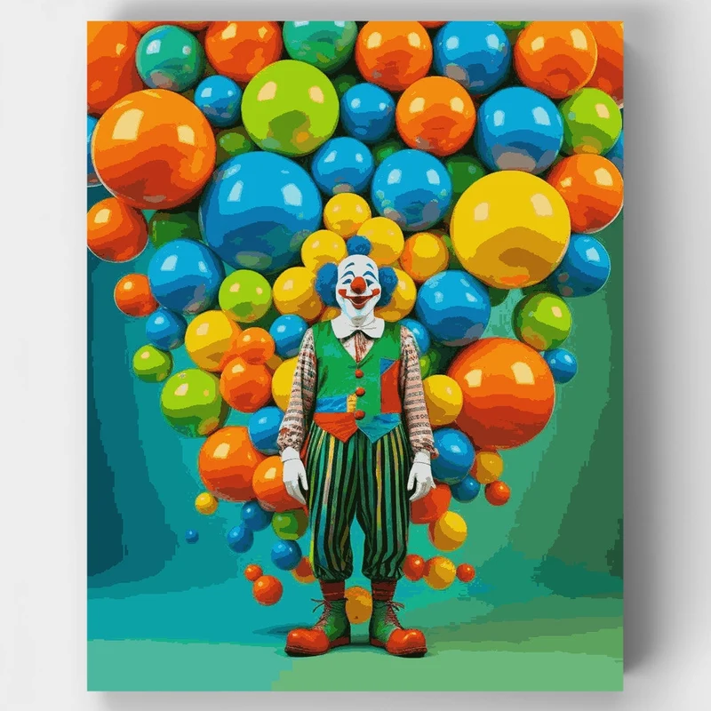 Colorful Circus Clown - Paint by Numbers Kit