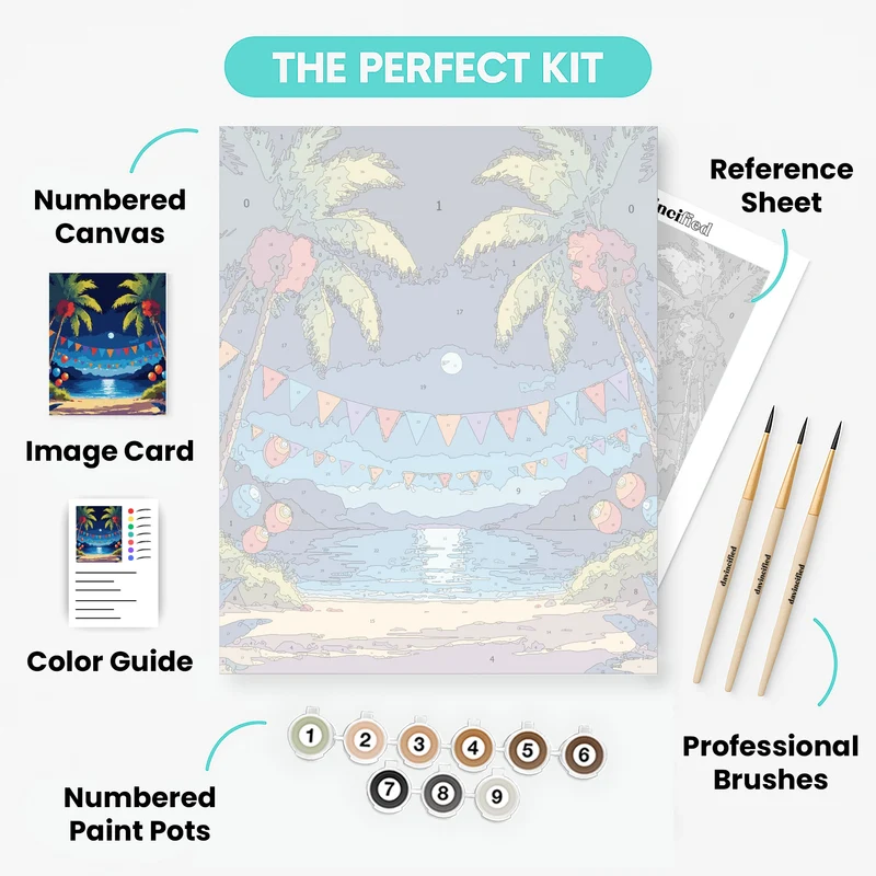 Tropical Beach Party - Paint by Numbers Kit