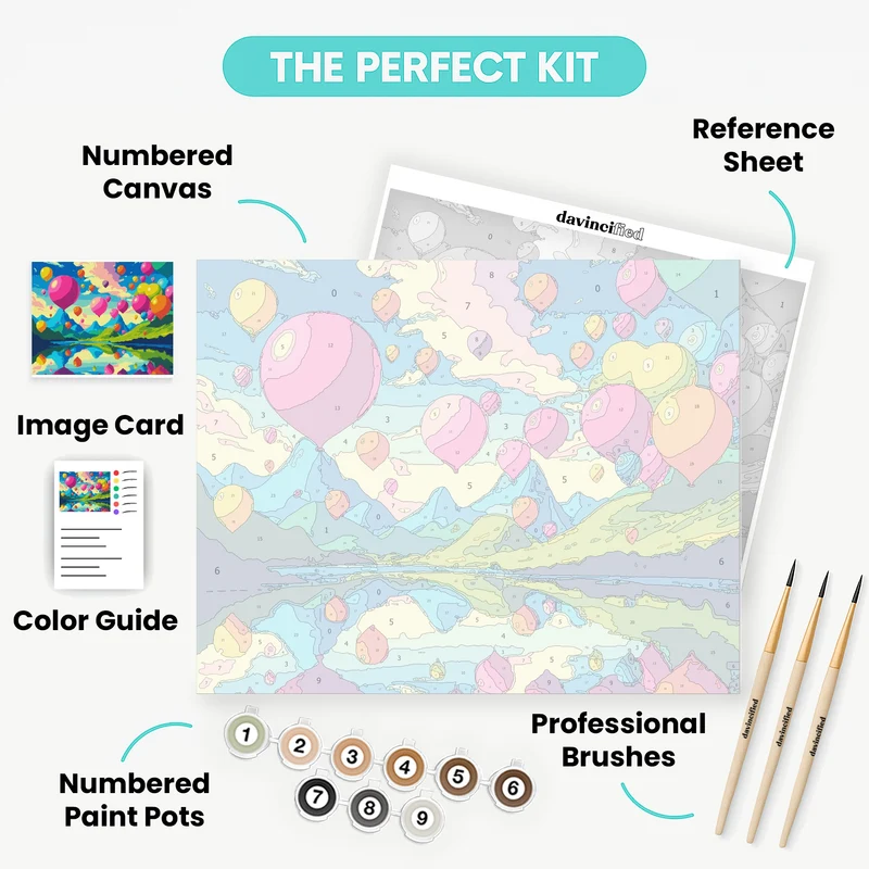 Colorful Balloon Valley - Paint by Numbers Kit