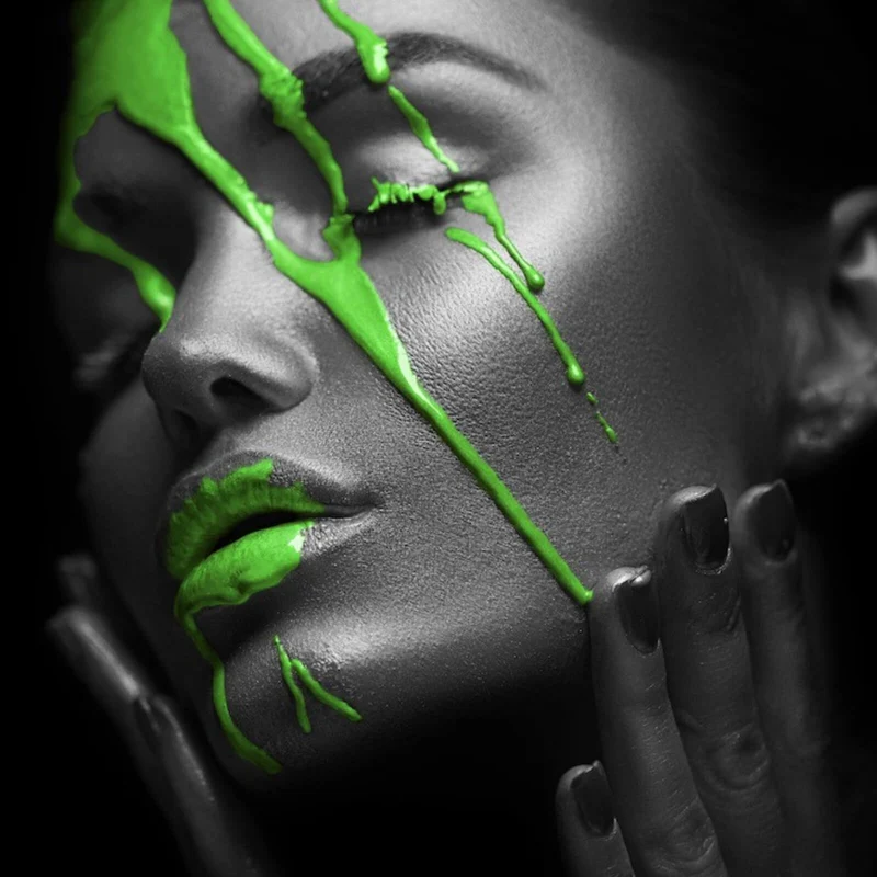 Leinwandbild Green Lips Quadrat