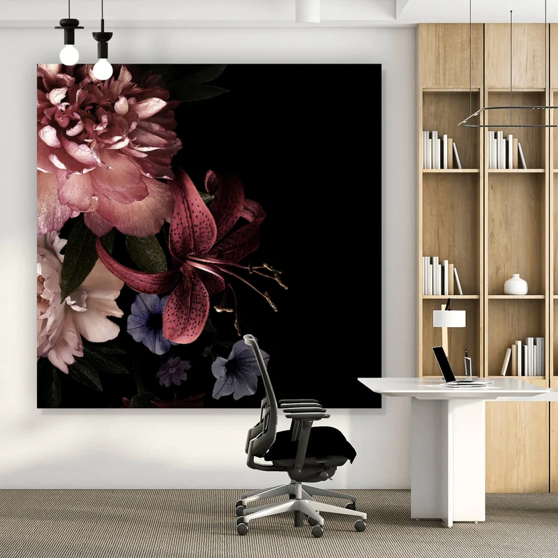 Leinwandbild Vintage Blumen Quadrat