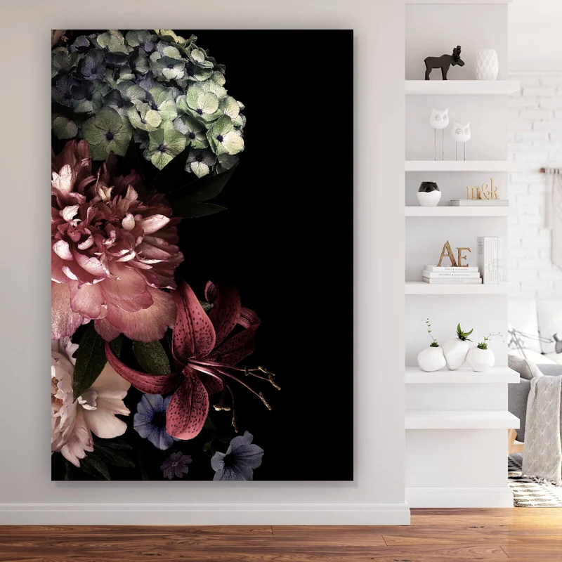 Spannrahmenbild Vintage Blumen Hochformat