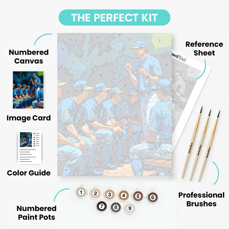 Baseball Team Huddle - Paint by Numbers Kit