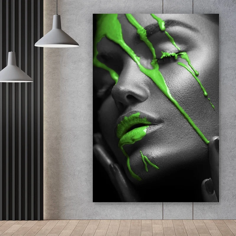 Acrylglasbild Green Lips Hochformat
