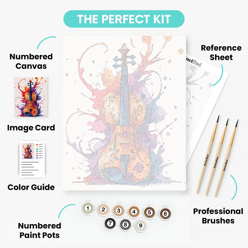 Vibrant Musical Violin - Paint by Numbers Kit